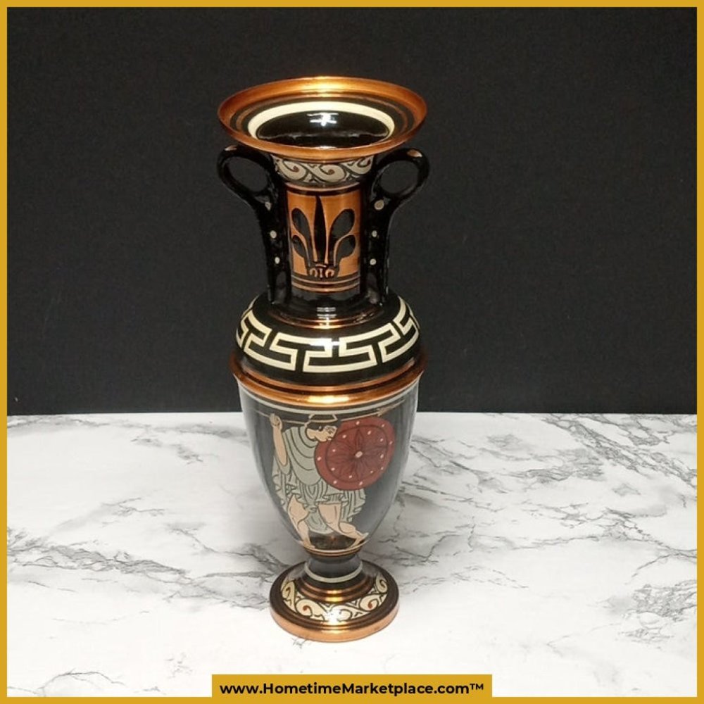 Hand Painted Solid Copper Greek Vase ( Vintage )